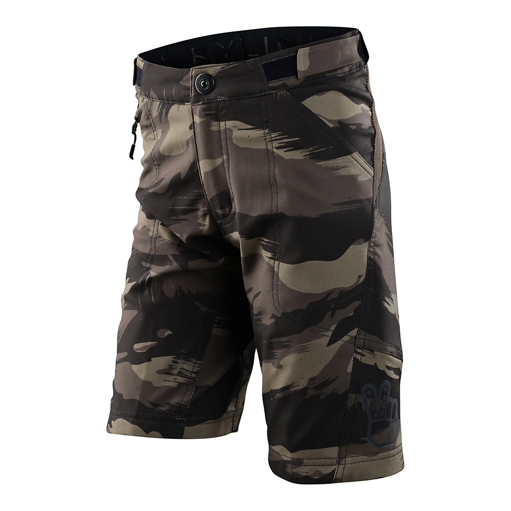 Youth Skyline Short No Liner Brushed Camo Military