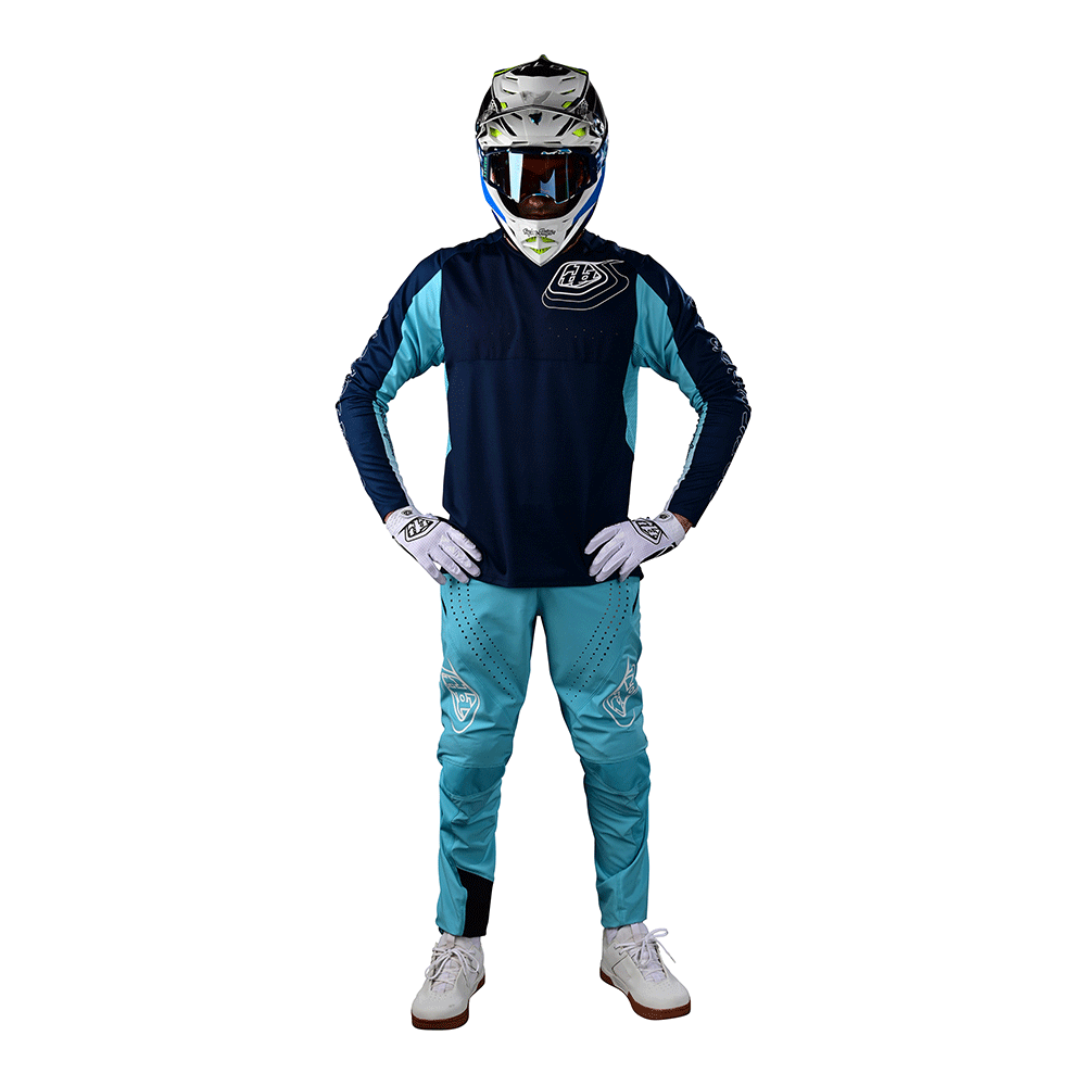 Troy Lee Designs TLD Boys MTB Sprint Pants Navy Blue/Fluo Orange YOUTH 28  Y28