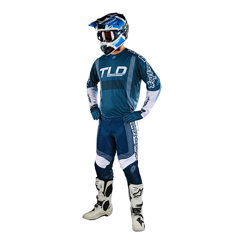 TLD GP Air Lightweight Jersey, White and Blue, Medium