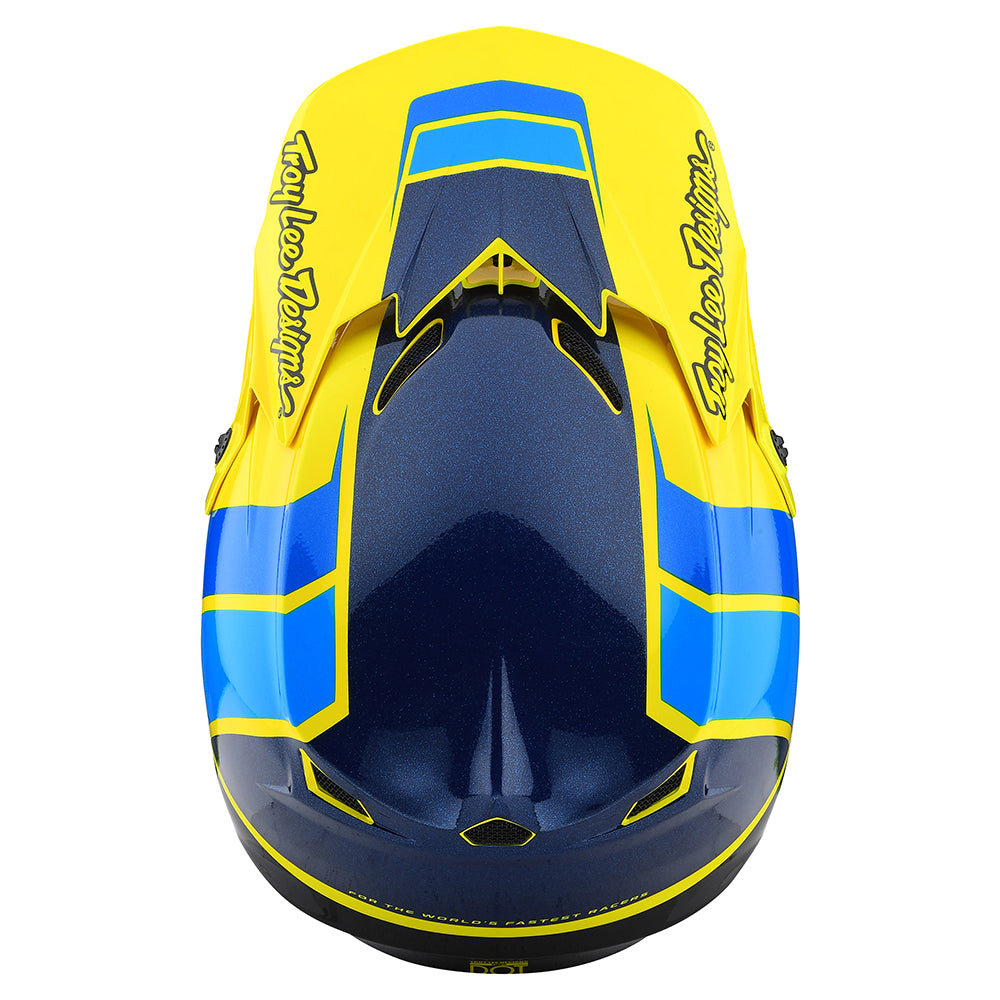 TROY LEE DESIGNS Casque intégral VTT D3 COMPOSITE CORONA flo yellow/blue -  Private Sport Shop