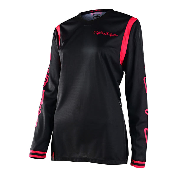 Womens GP Jersey Mono Black / Flo Red – Troy Lee Designs