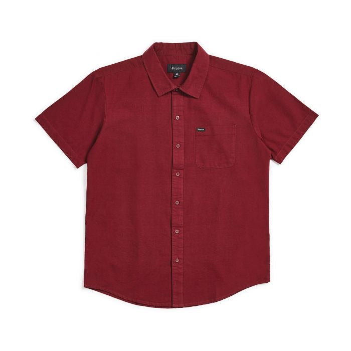 LBR-CHARTER OXFORD S/S WVN MAROON M