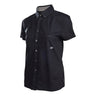 Womens Button Up LS Shirt Streamline Black