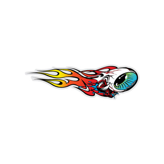 Sticker Right Flaming Eyeball Red / Yellow